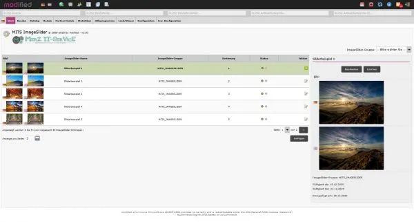 MITS ImageSlider für modified eCommerce Shopsoftware by Hetfield